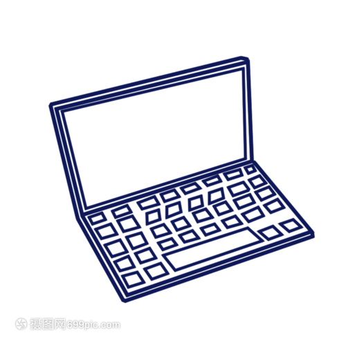 簡筆畫中的筆記本電腦 計算機的藝術(shù)表現(xiàn)